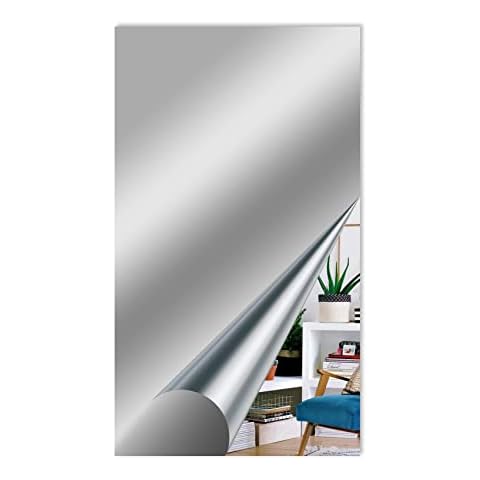 NANAOUS Wall Mirrors Plastic Mirror Flexible Mirror Self Adhesive Mirror Sheets Self AdhesiveFlexible Mirror Sheets Soft Non Glass Size Craft Mirror Sticky Mirror for Home Living Room Bedroom Decor Cover
