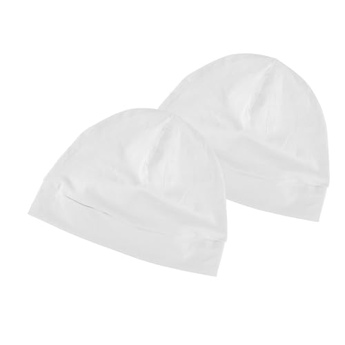 Image of Headshion Cotton Skull Caps for Men Women,2-Pack Lightweight Beanie Sleep Hats Breathable Helmet Liner