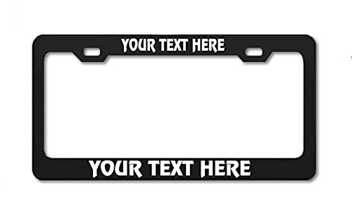 Custom Made Stainless Steel License Plate Frame Auto Car Accessory (Black-Engraved, 1-Frame)