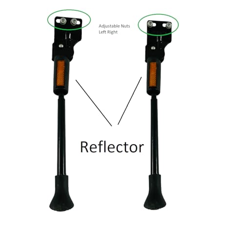 Image of Shrenik Cycle Stand Adjustable 24-29 Inch Bicycle Side Kickstand Reflector Double Nut Aluminum Alloy Junior Senior MTB Bikes Allen Key Included
