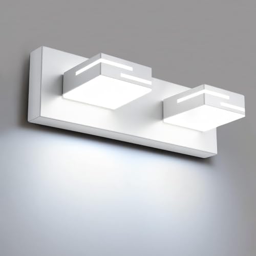 Image of LED Modern Bathroom Vanity Light Fixtures, Dimmable White Vanity Lights for Bathroom Lighting Fixtures Over Mirror, with 360 Rotatable Heads -Light 16-inch (Cool White 6000K)