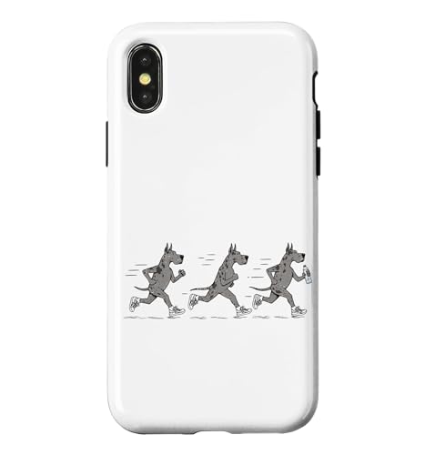 Funny Running Great Dane Runner Dog ����ȃW���M���O�� �X�}�z�P�[�X iPhone X/XS �p