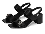 Tory Burch Women's T Lock Heel Sandals 55mm Heeled, Perfect Black, 10