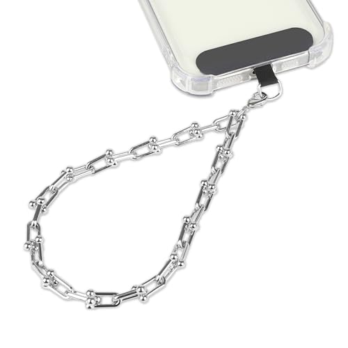 Correa de muñeca de metal para teléfono móvil con cadena resistente de eslabones