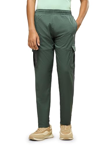 TECHNOSPORT Boy's Regular Fit Cargo for Running, Sports & Regular use - (BPBR35TRN_Trekking Green_13-14 Years)