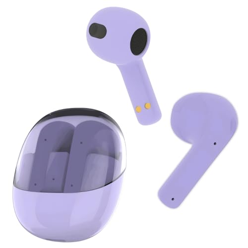 WATCHEM Plus Wireless Earbuds, Bluetooth 5.3 Headphones In Ear, TWS Bluetooth Earphones, Fast Charging Case, Immersive HI-FI Stereo Sound, With Touch Controls & 24 hrs Playback (Purple)