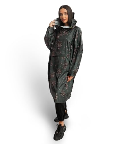 Jubi® Regenponcho Damen aus 100% Recycled Polyester - Grün- Nachhaltig,...
