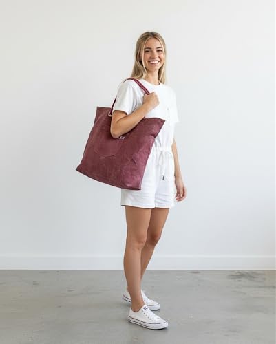 Image of The House of tara Cotton Oversized Canvas Tote Bag with Zip Pouch | YKK Zipper Closure | Padded Pocket for Tablet & Sunglasses /Phone | Bottle Holder | Strong Nylon Handles | Women