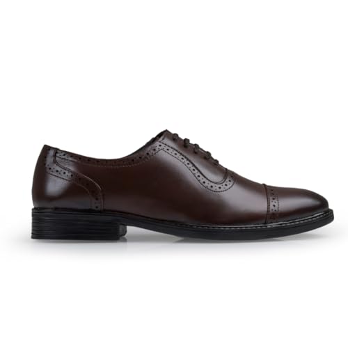 Image of Chardonnay Men's Leather Oxford Formal Shoes | Comfortable Cushioned Dress Shoes for Office & Business