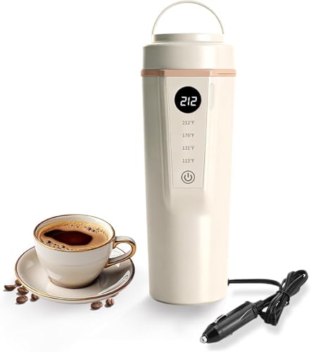 Image of 12V /24V Car Kettle, Portable Kettle for Hot Water (CREAM)