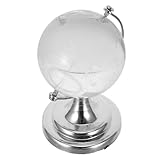 Carte terrestre truetolife : ce globe en verre présente une carte miniature du globe d'une précision remarquable, éveillant l'intérêt pour la géographie et l'apprentissage. globe rond en verre transparent avec support