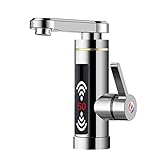 TORBYU Elektrischer Durchlauferhitzer Warmwasserhahn, Bad Küche Wasser Schnell Erhitzen Wasserhahn, 360° Drehbarer Durchlauferhitzer Wasserhahn Mit LED Digitalanzeige