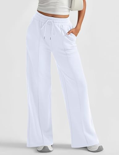 Womens Baggy Wide Leg Athletic Track Sweatpants High Waisted Drawstring Workout Joggers with Pockets2
