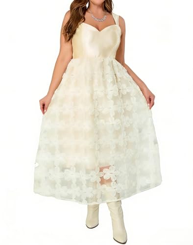Image of EYWOL Formal Wedding Guest Cocktail Floral Embroidered Dress M-3XL