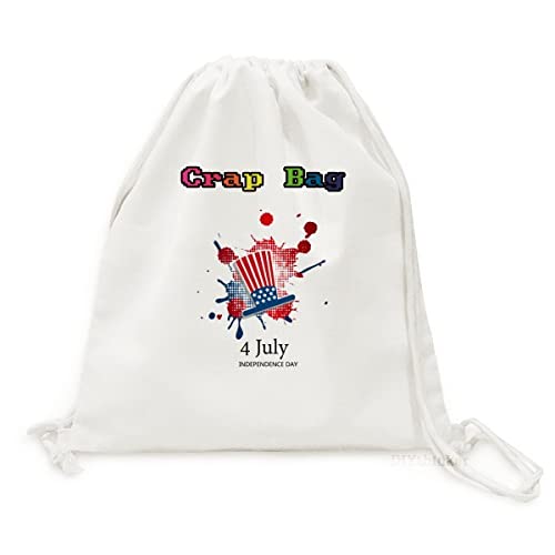 Sac à Dos Toile Independence Day Chapeau Américain Imprimé Rucksack de Voyage Léger