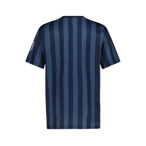 Image of Messi Boys' Lifestyle Short Sleeve Top, Loose-fit V-Neck Shirt with Logo, Comfortable