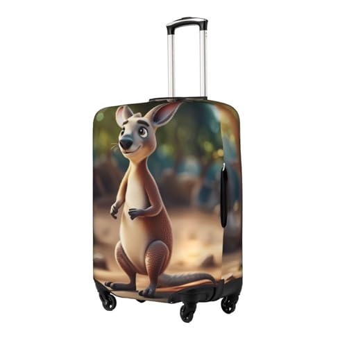 Funny Cartoon Kangaroo Zoo (2) Print Personalized Travel Luggage Cover With Zipper, Elastic Luggage Cover,For Daily Use2