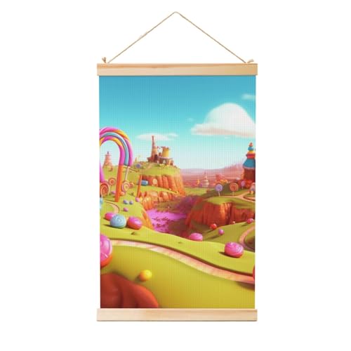 Peinture murale Candy Land en toile pour sublimer la d&eacute;coration d'une chambre d'enfant