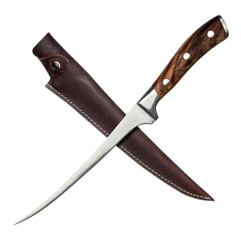 Bushcraft Fillet Knife, 12 Inch Best Fillet Knife for Fish, Boning Knife for Meat Cutting, 440C Stainless Steel Fish Fillet Knife by Kratos - ZF4F Cover