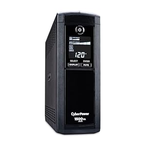 CyberPower CP1500AVRLCD Intelligent LCD UPS Battery Backup and Surge Protector, 1500VA/900W, 12 Outlets, AVR, Mini-Tower, UL Certified