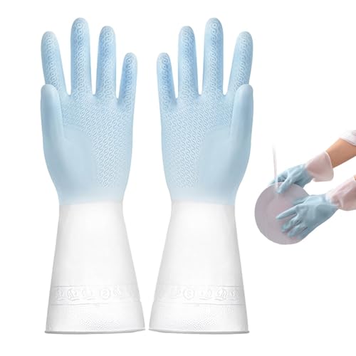 Guantes De Utilidad De Limpieza: Ayuda De Lavado Sin Deslizamiento, Escudo Resistente A Los Químicos, Ajuste Elástico De Servicio Pesado | Capa De Textura De Control De Agarre Reforzado, Material De S