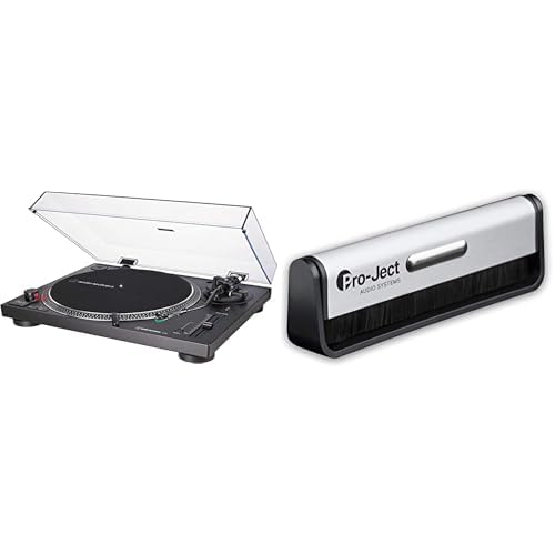 Image of Audio-Technica AT-LP120XUSB Manual Direct-Drive Turntable (Analogue & USB) & Pro-Ject Brush it, Anti static record cleaner with highly conductive carbon brushes
