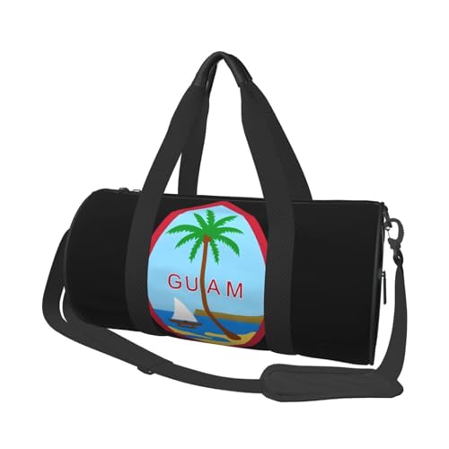 Guam Island Flag Travel Duffel Bag Shoes Compartment Foldable Lightweight Yoga Gym Sports Bag