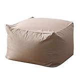 Relax love Puff Gigante Sin Relleno,Puff Asiento almacenaje Bean Bag Bazaar Puf de Lycra niños y Adultos,Almacenamiento para Juguetes de Peluche, Ropa,65×65×43cm (Beige)