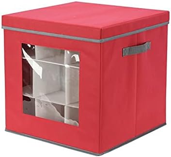Yosoo Xmas ornament storage box 27 grid foldable non woven fabric container image 2