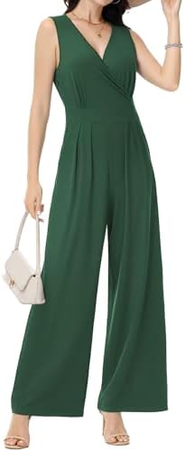 Tanmolo Damen Jumpsuit Elegant Sommer Ärmellos Overall | Weites Bein, Praktische Taschen, Lässiger Romper, Lockerer Schnitt, Leicht und Bequem