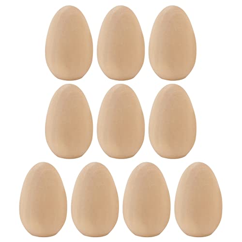 HOMSFOU 10 Piezas Huevos de Pascua de Madera sin Pintar para Manualidades Diy de Grande Perfectos para Decoración y Proyectos Pascua