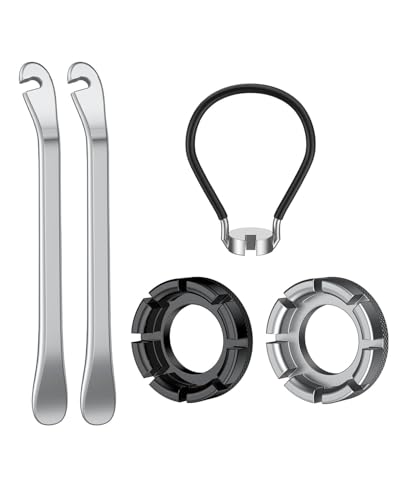 Pawfly Fahrrad Speichenschlüssel Set mit 2 Reifenhebern Speichenwerkzeug Felgenrichtwerkzeug Felgenkorrekturset und 5 teiligem Fahrrad Reparatur Werkzeug Kit