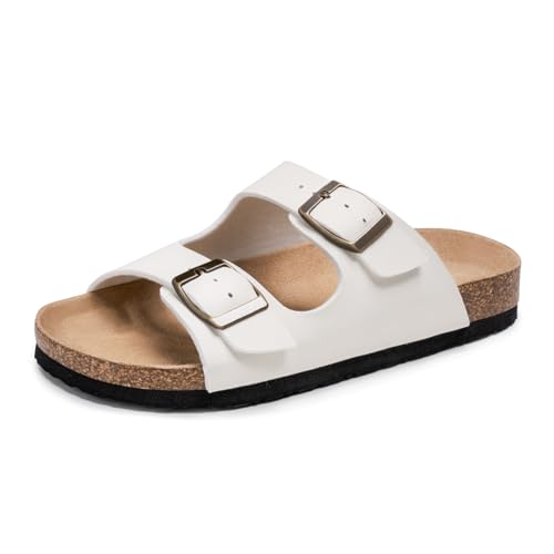FITORY Kids Sandals Boys Girls Slides Cork Footbed Glitter Toddler Slippers