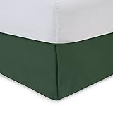 Tailored Bed Skirt - Queen, 18 inch Drop, Cotton Blend , Hunter Green Bedskirt with Split Corners(Available in and 16 Colors) Blissford