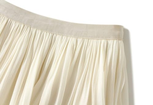Womens Pleated A-Line Skirt Elastic High Waist Midi Skirts Elegant Graceful Flowy Fairy Skirt for Prom Wedding Party2