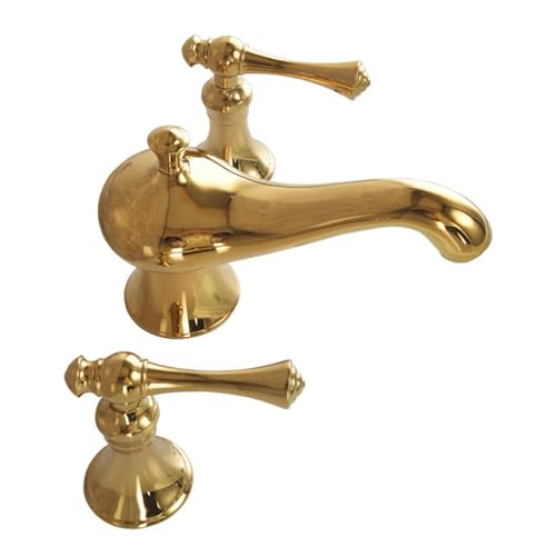 Robinet de vintage or trois trous d'évier de salle de bain haut de gamme LWX