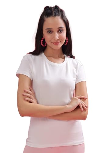 Image of Dollar Women's Solid Stretchable Cotton Round Neck Tshirt