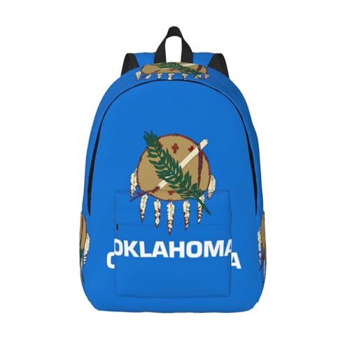 Sac à dos polyvalent en toile Oklahoma State Flag imprimé pour homme et femme
