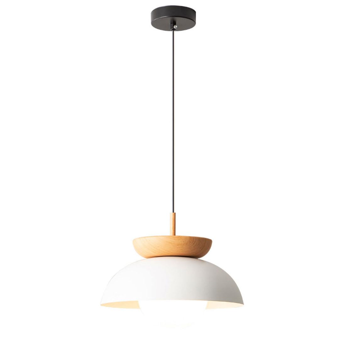 Lámpara colgante moderna de techo vintage madera blanca regulable para cocina comedor
