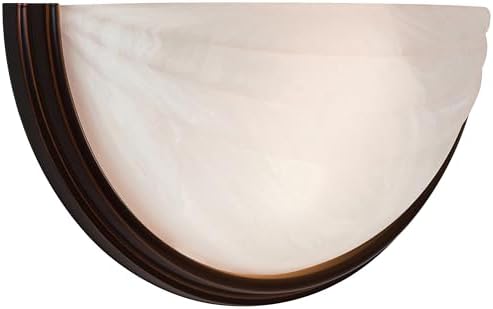 Crest - 2-Light Wall Sconce - Oil Rubbed Bronze Finish - Alabaster Glass Shade