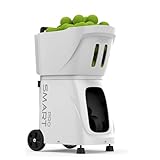 MINEYCHCEY Tennis Ball Machine, Tennis Ball Launcher with App/Remote/Smart Watch Control, Max Speed of 75mph,Multiple Training Modes(Ai Drill/Programming/Random/Vary Speed) White