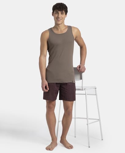 Image of Jockey 9922 Men's Super Combed Cotton Rib Racer Back Styling Round Neck Gym Vest