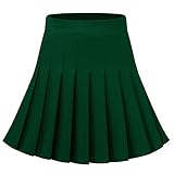 Dressystar Women's Basic Skirt Stretchy Skater Cheerleader Pleated Mini Skirt 09 Green S
