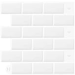 WoStick 10-Sheets 3D Self Adhesive Peel and Stick Wall Tiles, Splashback & Metro Subway Tiles for Kitchen & Bathroom (30.5x30.5cm)