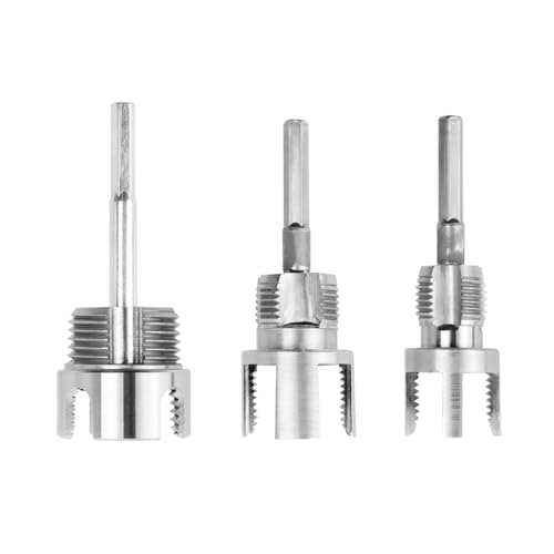 Treki 3 Stück Rohrgewindeschneider 1/2 Zoll 3/4 Zoll 1 Zoll Wasserrohr Gewindeschneider, Rohrgewindebohrer Gewindeöffner Innengewindeschneider Außengewindeschneider für PVC PP PE Rohre