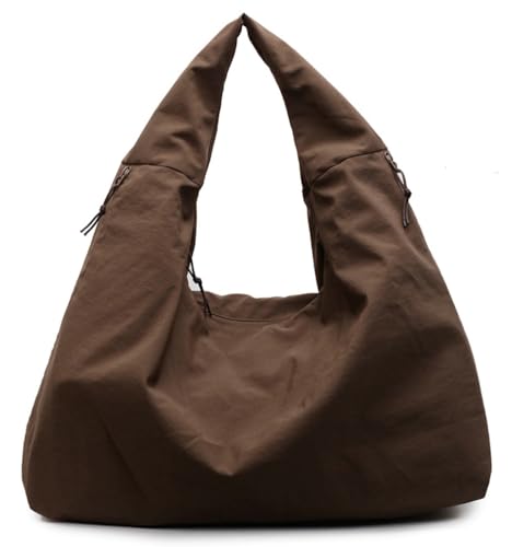 Slouchy Nylon Hobo Bags Women Underarm Shoulder Bag Crescent Crossbody Purses Trendy Large Travel Beach Tote Handbag