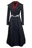 Powumie Women Dragon Queen Costume Princess Cosplay Dress Outfits Velaryon Robe Coat Skirt Halloween Suit(Black,Medium)