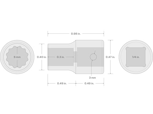 Image of TEKTON 1 /4 Inch Drive x 6 mm Shallow 12-Point Impact Socket | SID02306
