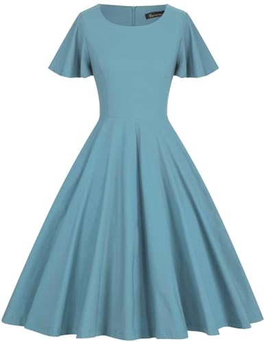 blue vintage swing dress GownTown Women's 1950s A-Line Cocktail with Pockets Size:AU/US 9 | EU 40 this navy dress features stylecode:A2245 Taylor Swift Birthday Dress