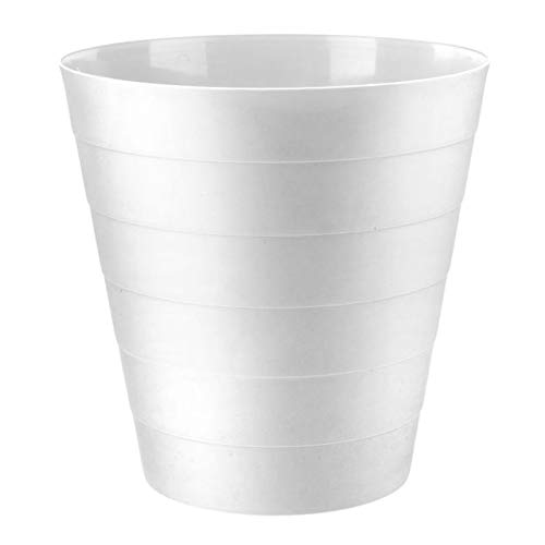 Home Plus Cestino per la carta e spazzatura, leggero, da 7,7 litri, di qualità, design floreale (tinta unita, bianco, 6 litri)